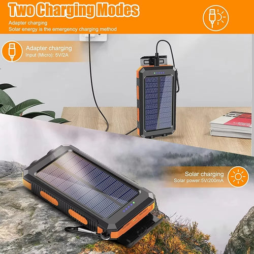 80000mAh Solar Power Bank with LED Light
